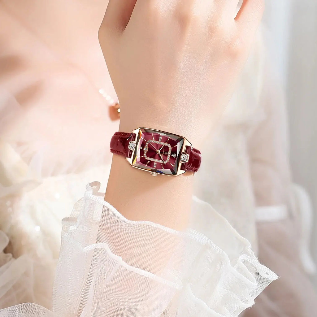 POEDAGAR Luxury High Quality Women Wristwatch Waterproof Date Rectangle Watch For Woman Leather Quartz Women's Watches Reloj+Box