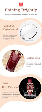 POEDAGAR Luxury High Quality Women Wristwatch Waterproof Date Rectangle Watch For Woman Leather Quartz Women's Watches Reloj+Box